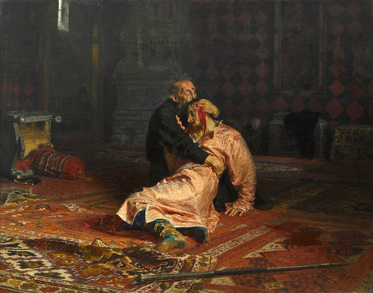 И.Е.Репин. «Иван Грозный и сын его Иван 16 ноября 1581 года» (1885).