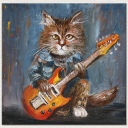 Картина "Кот гитарист"