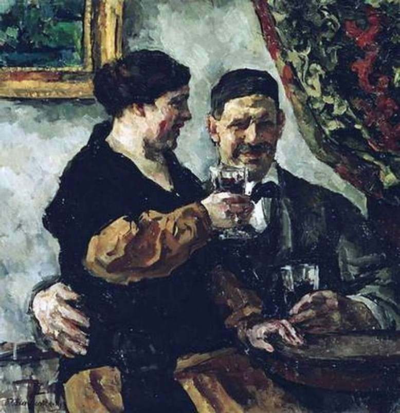 Петр Кончаловский  «Автопортрет с женой» (1923)